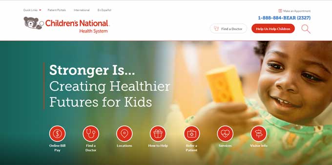 Childrens National Health System Website Design