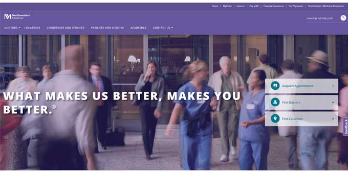 noreferrer Northwestern Medicine Website Design