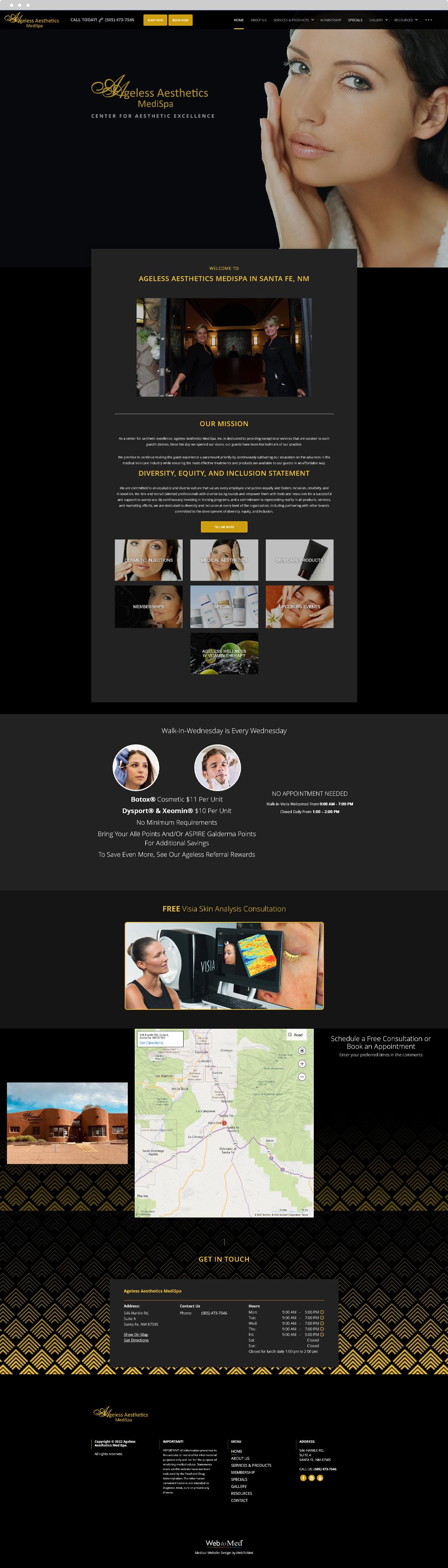 Med Spa Website Design - Ageless Aesthetics MediSpa - Homepage