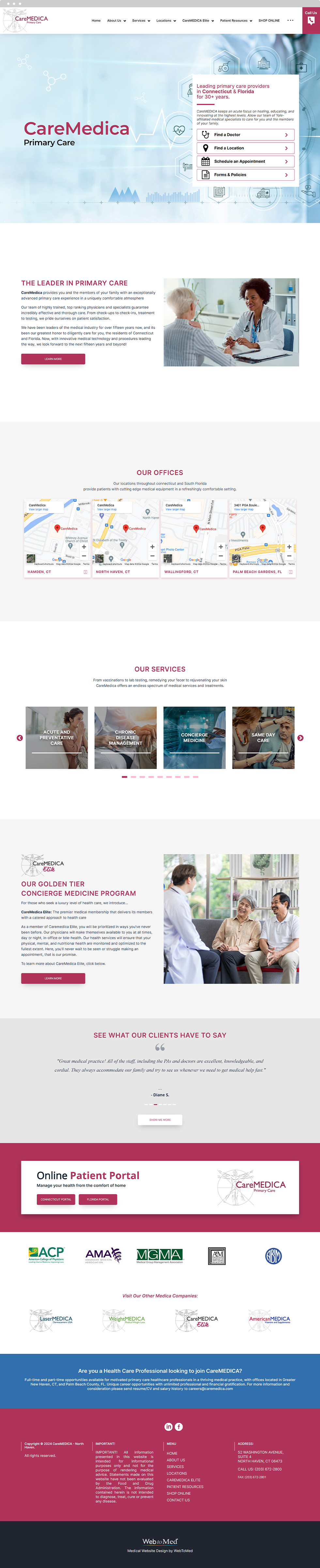 Concierge Medicine Website Design - CareMEDICA - Homepage