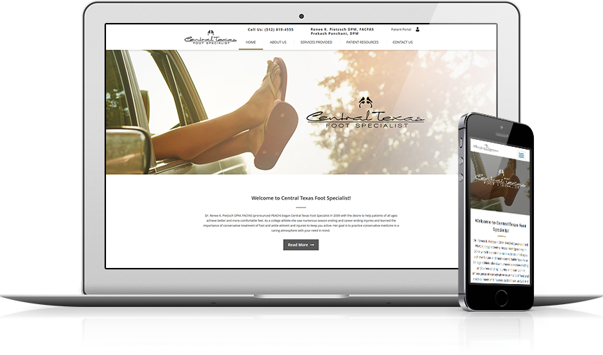 Top Podiatry Website Design - Central Texas Foot Specialist