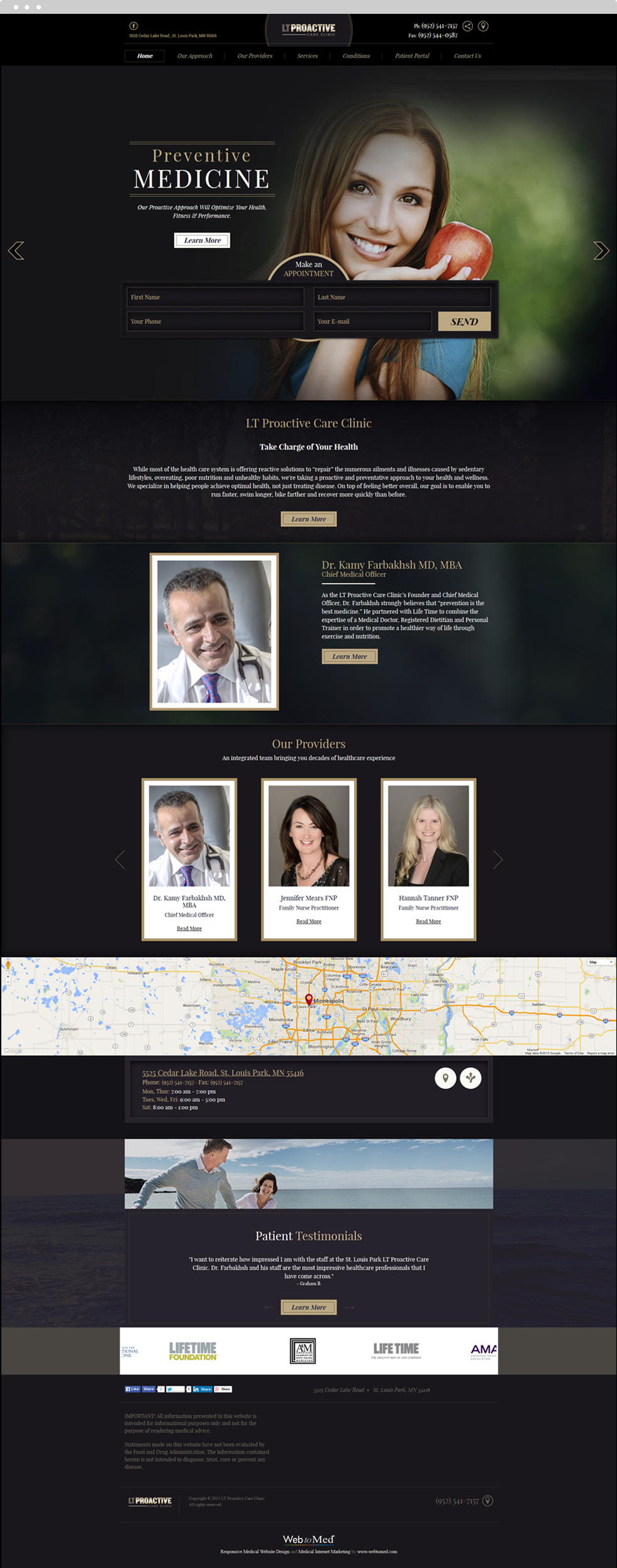 Integrative Medicine Website Design - LT Proactive Care Clinic - Homepage