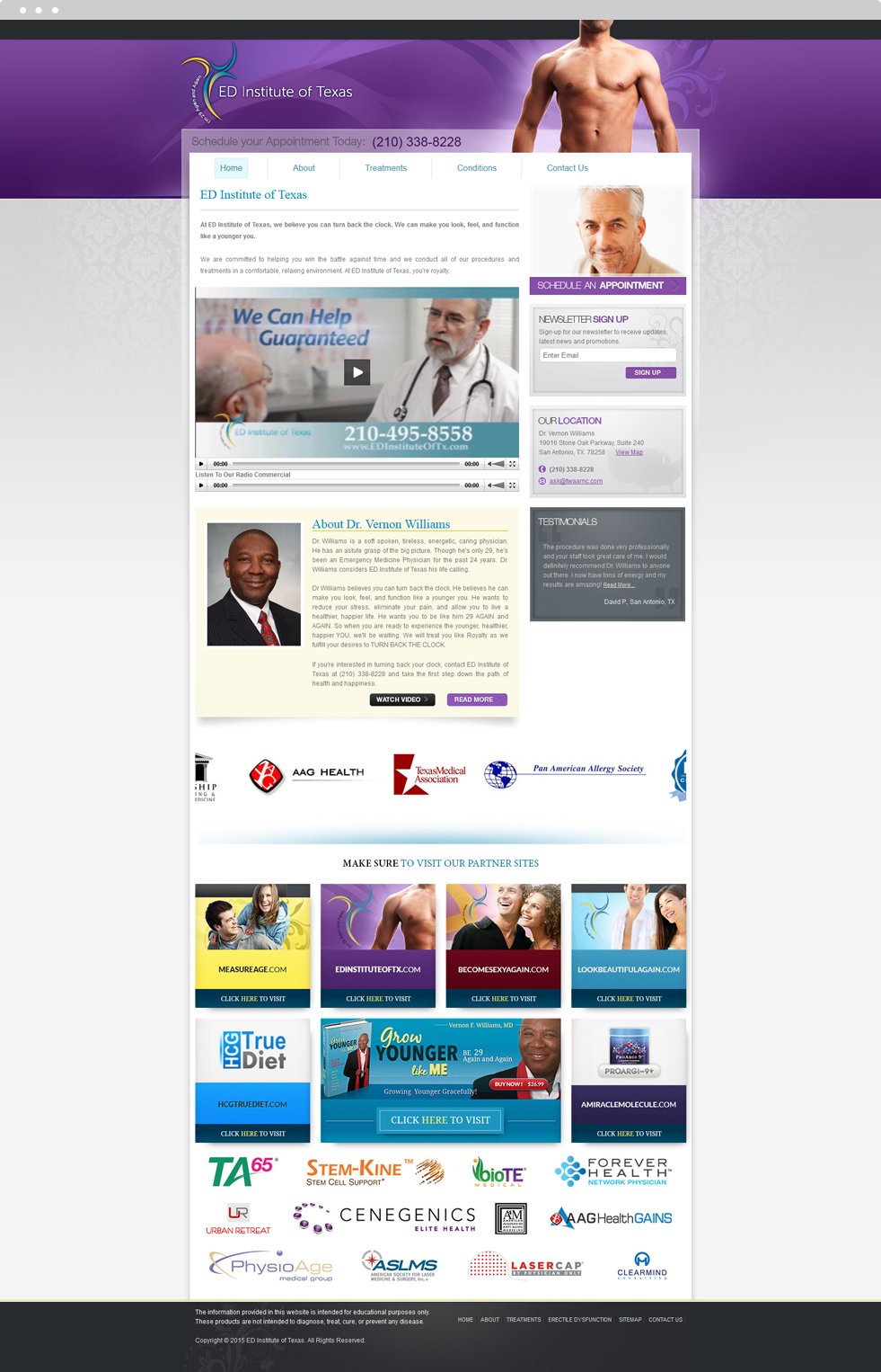 Fertility Medicine Website Design - ED Institute of Texas - Homepage