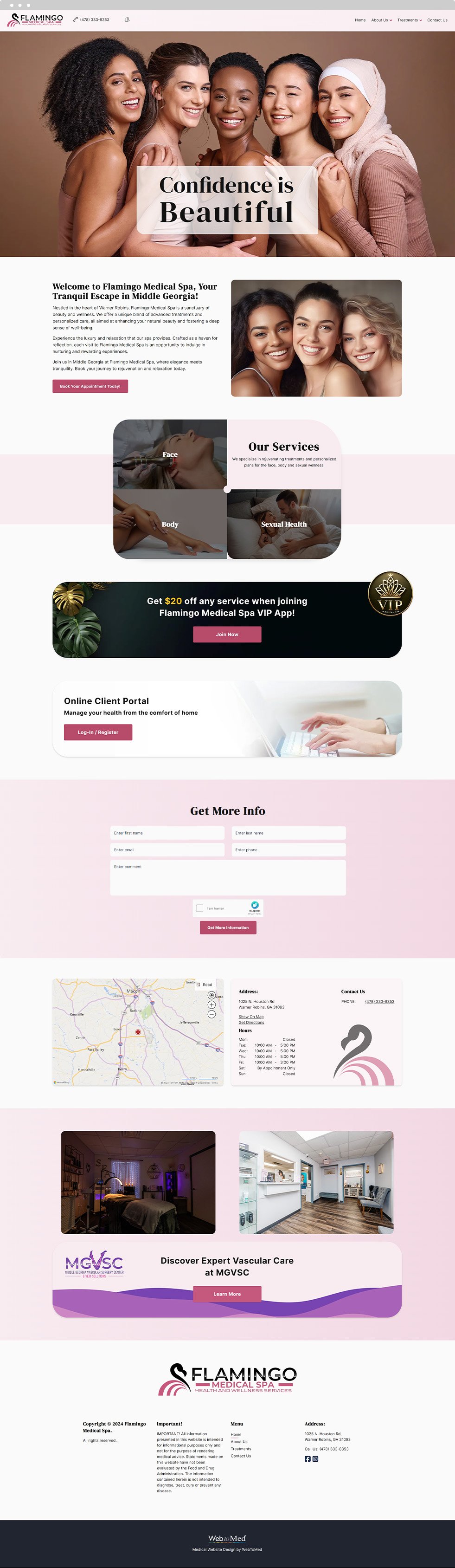 Med Spa Website Design - Flamingo Medical Spa - Homepage