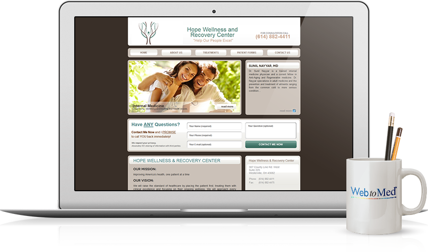 Top Internal Medicine Website Design - Hope Wellness and Recovery Center
