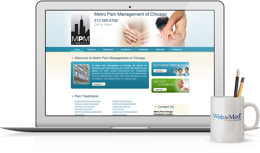 Top Pain Management Website Design - Metro Pain Management of Chicago