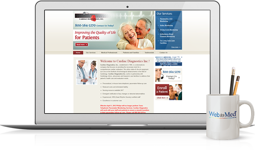 Top Medical Services Website Design - Cardiac Diagnostics, Inc.