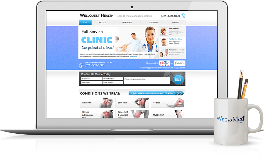 Top Pain Management Website Design - Wellquest Health