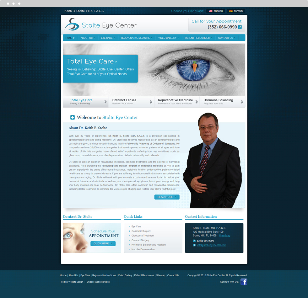 Ophthalmology Website Design - Stolte Eye Center - Homepage