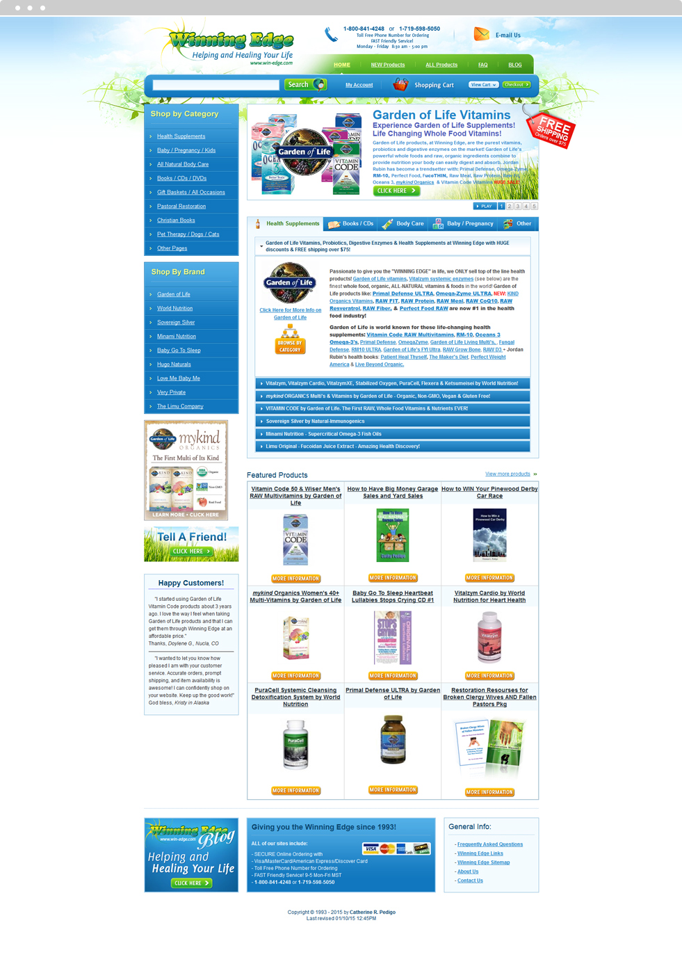 Medical E-Commerce Website Design - Winning Edge - Homepage