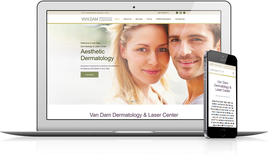 Top Dermatology Website Design - Van Dam Dermatology & Laser Center