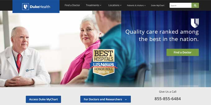 Duke Health Website Design