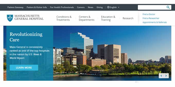 Massachusetts General Website Design