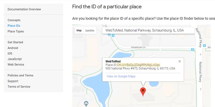 Google Places API ID
