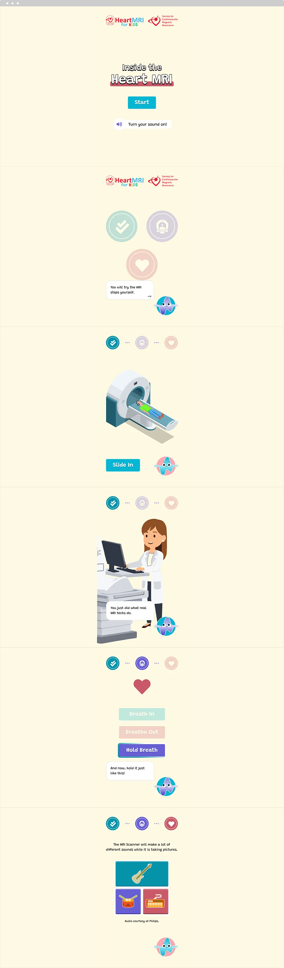 Cardiology Website Design - Heart MRI Game - Homepage