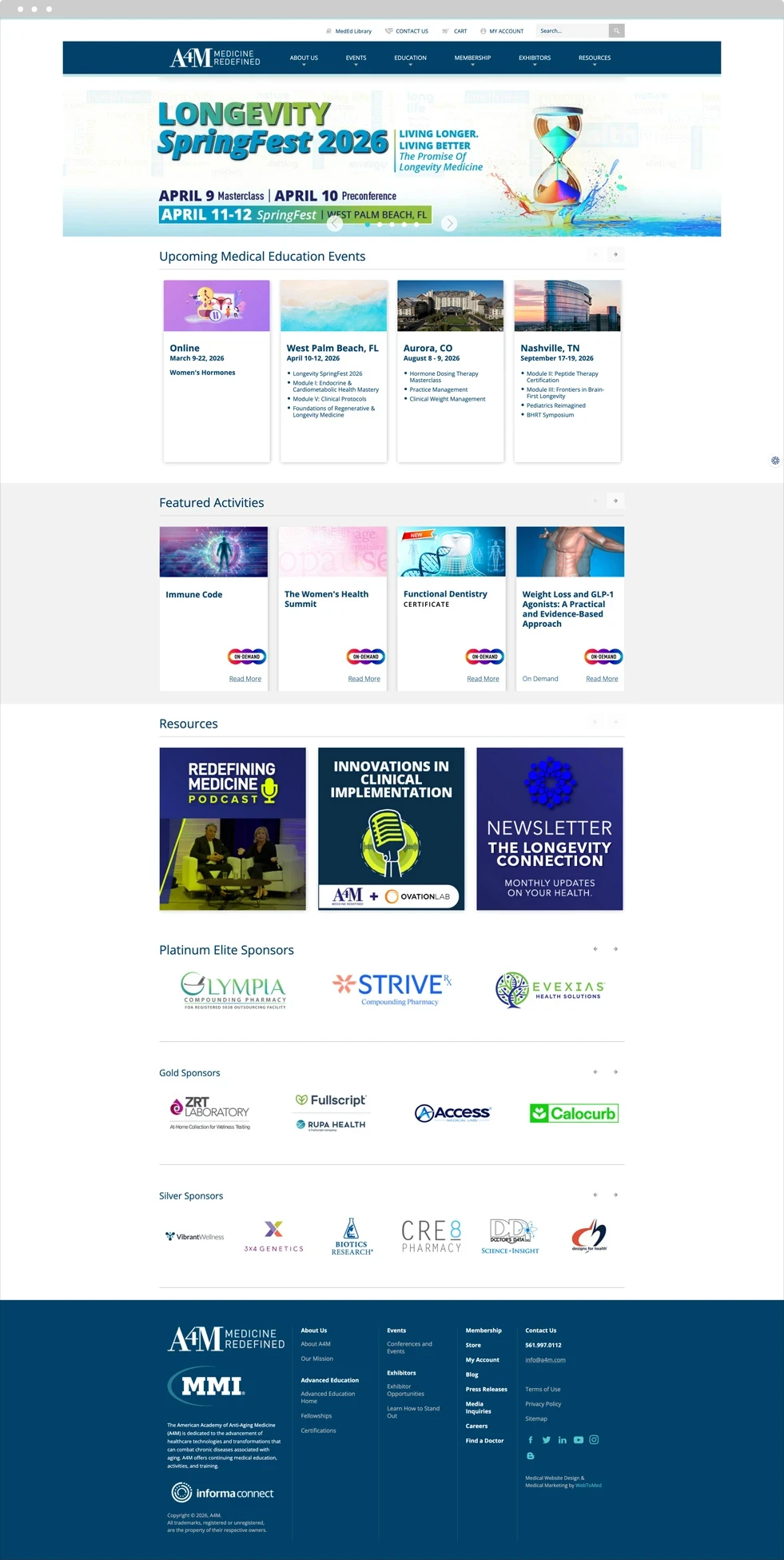 Medical Associations Website Design - American Academy of Anti-Aging Medicine - Homepage