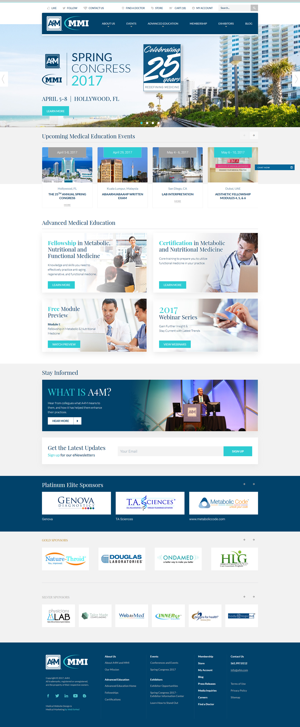 Medical Associations Website Design - American Academy of Anti-Aging Medicine - Homepage