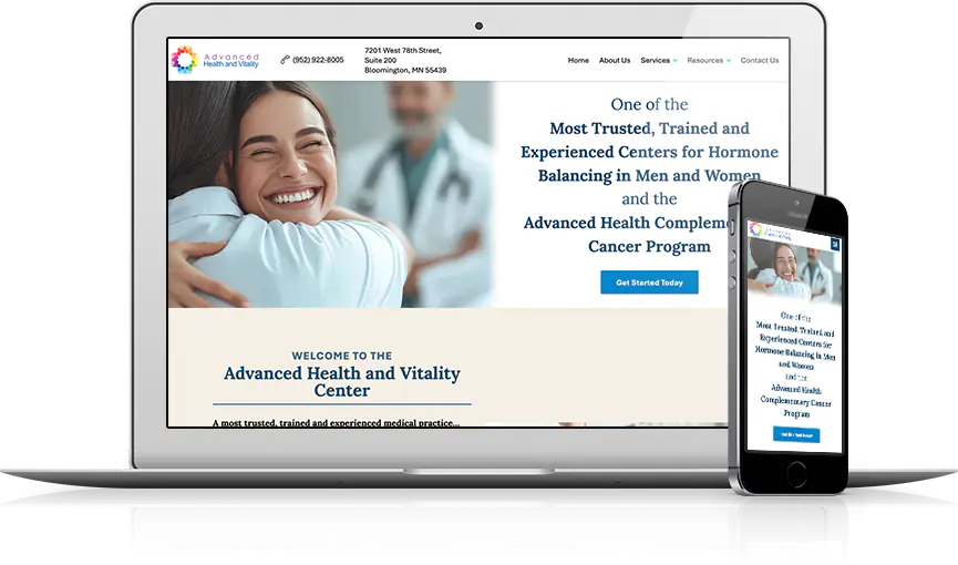 Top Integrative Medicine Website Design - Advanced Health and Vitality Center