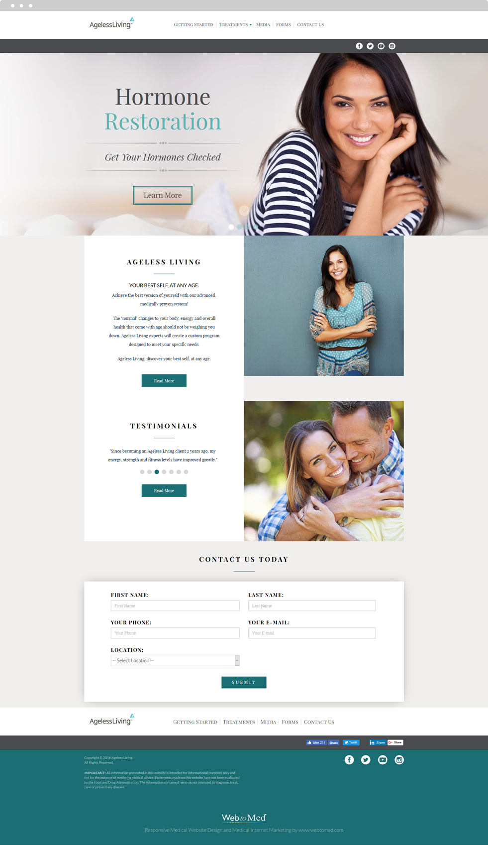 Functional Medicine Website Design - Ageless Living - Homepage