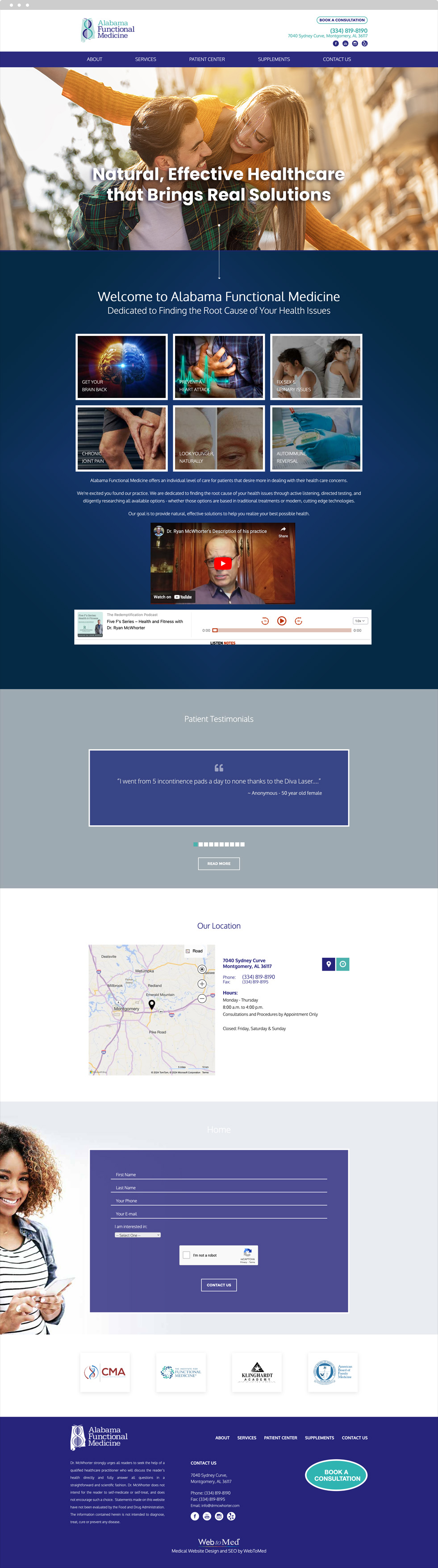 Sexual Health Website Design - Alabama Functional Medicine - Homepage