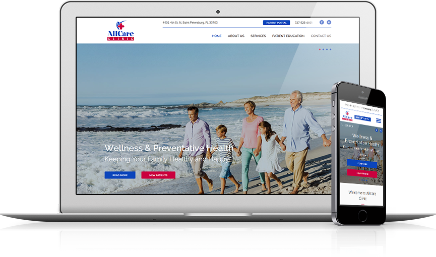 Top Internal Medicine Website Design - AllCare Clinic