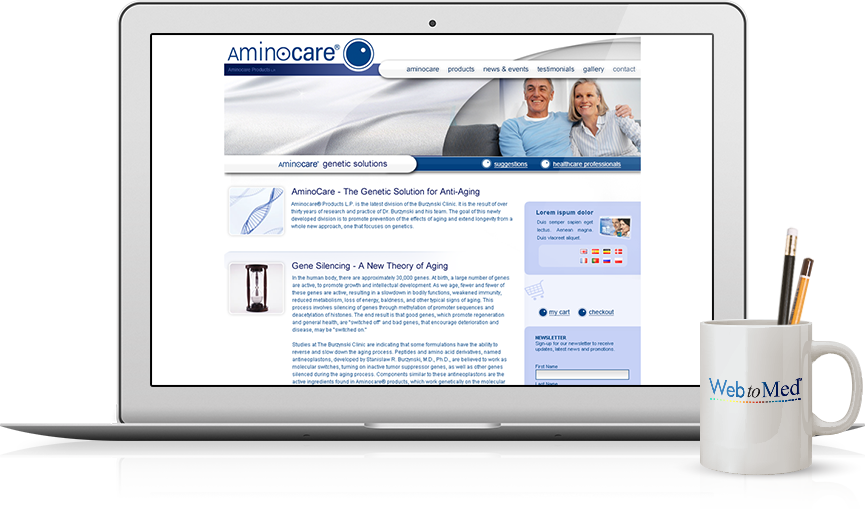 Top Medical Products Website Design - Aminocare