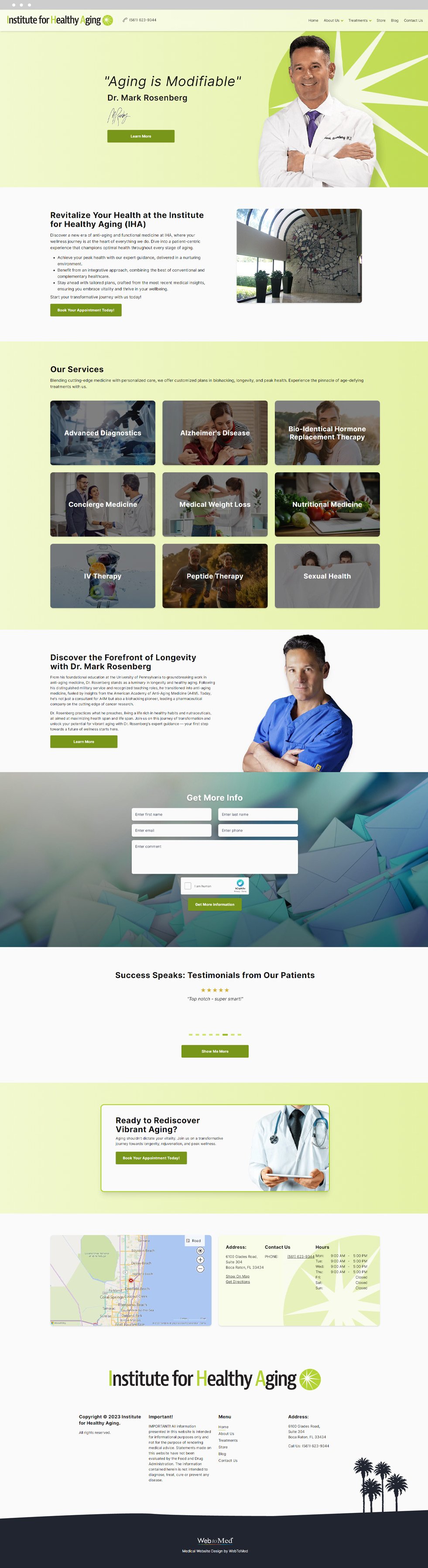 Integrative Medicine Website Design - Institute for Healthy Aging - Homepage