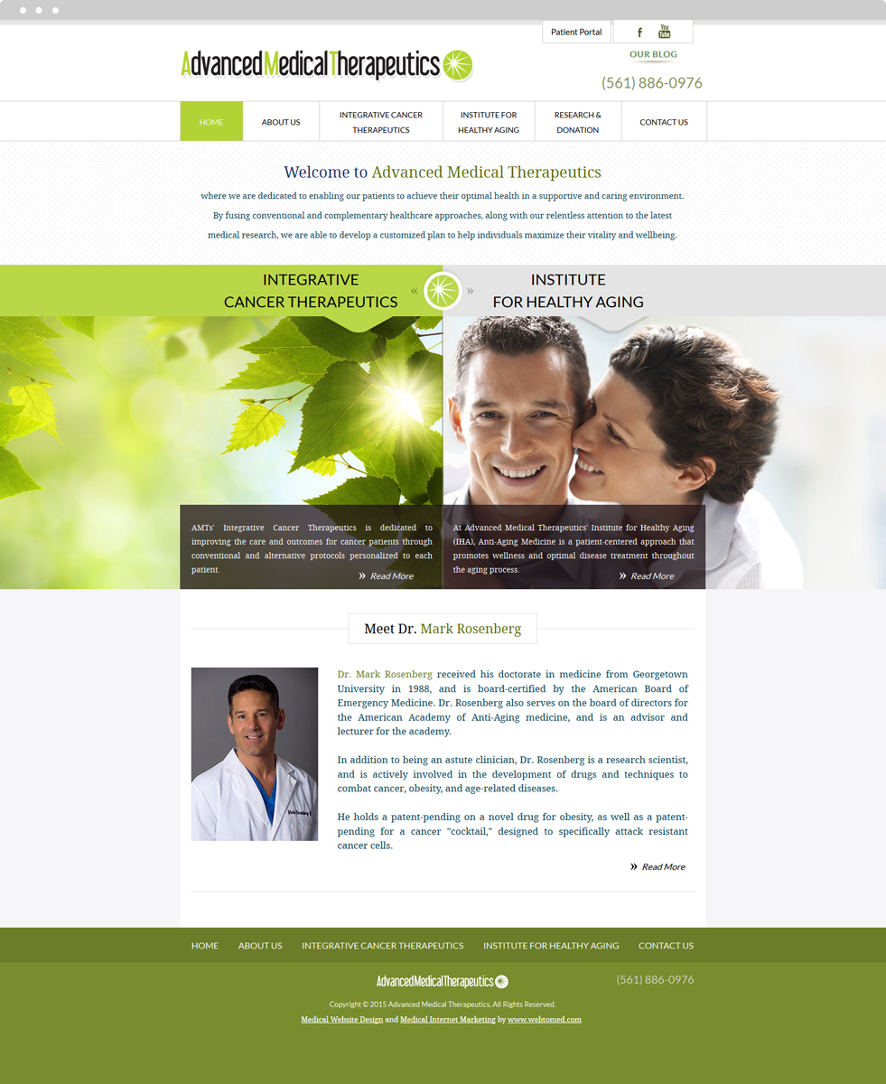 Integrative Medicine Website Design - Advanced Medical Therapeutics - Homepage