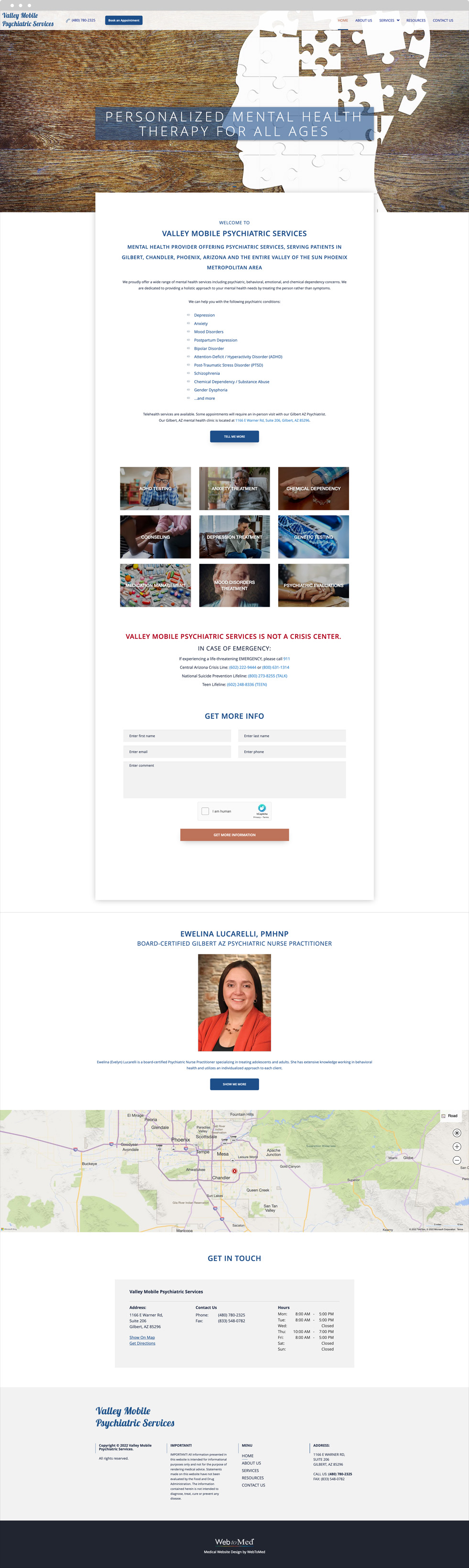 Psychiatry Website Design - Valley Mobile Psychiatric Services - Homepage