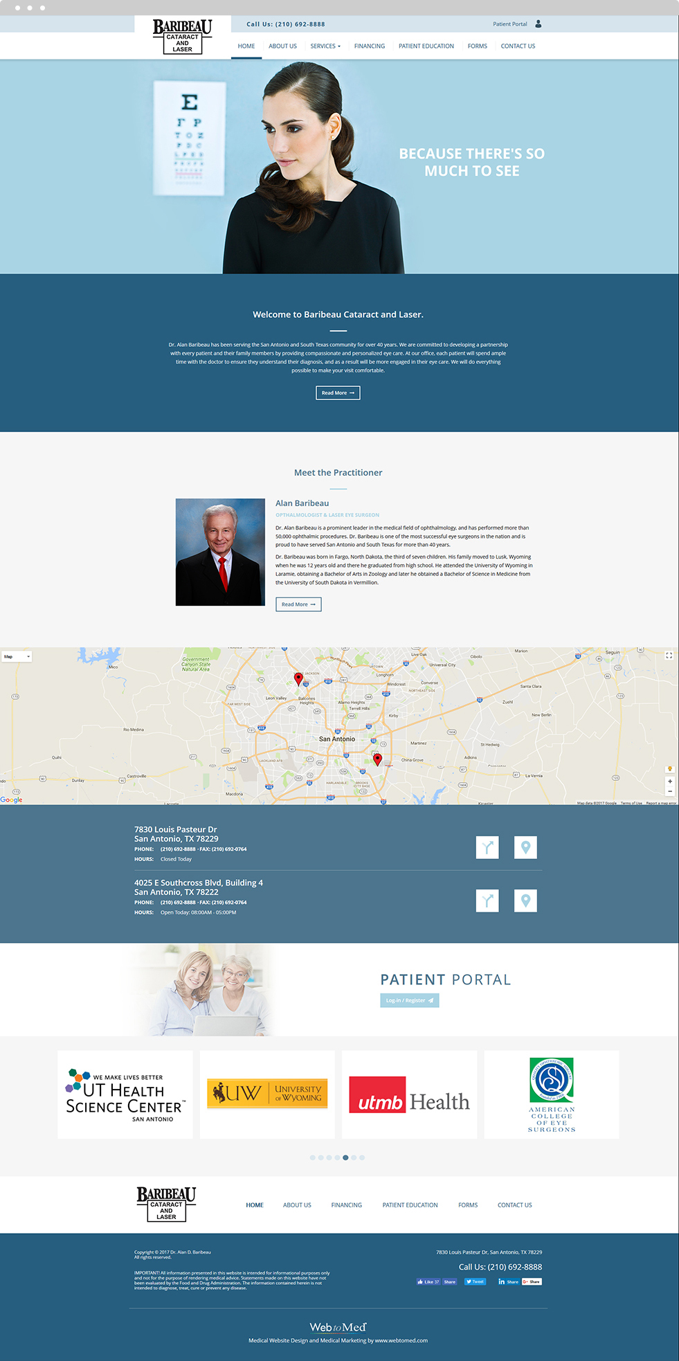 Ophthalmology Website Design - Baribeau Cataract and Laser - Homepage