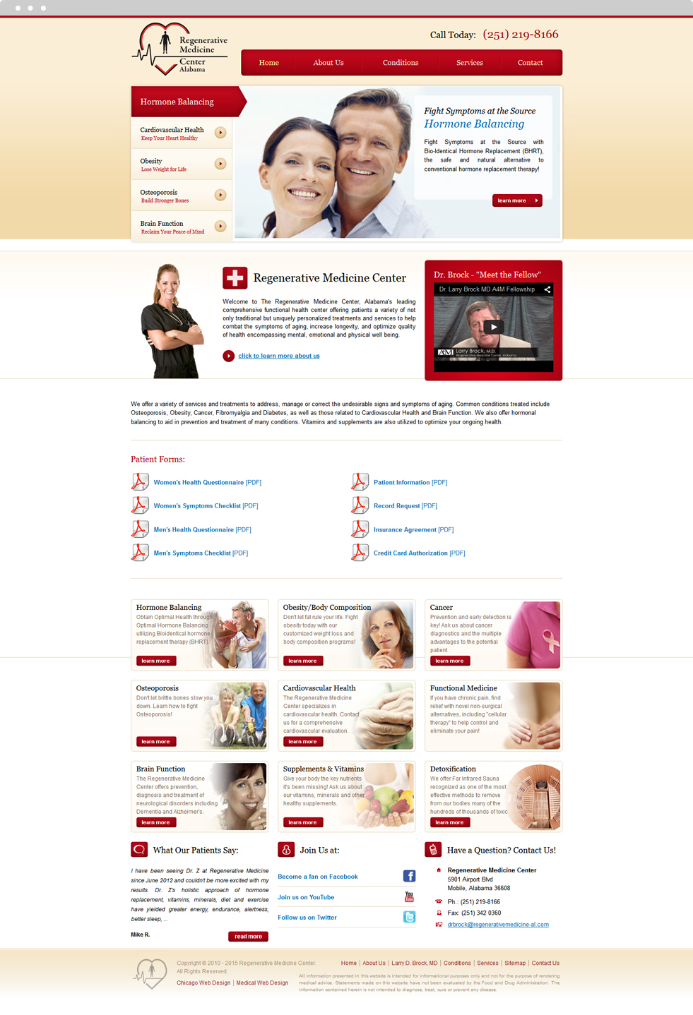 Integrative Medicine Website Design - Regenerative Medicine Center - Homepage