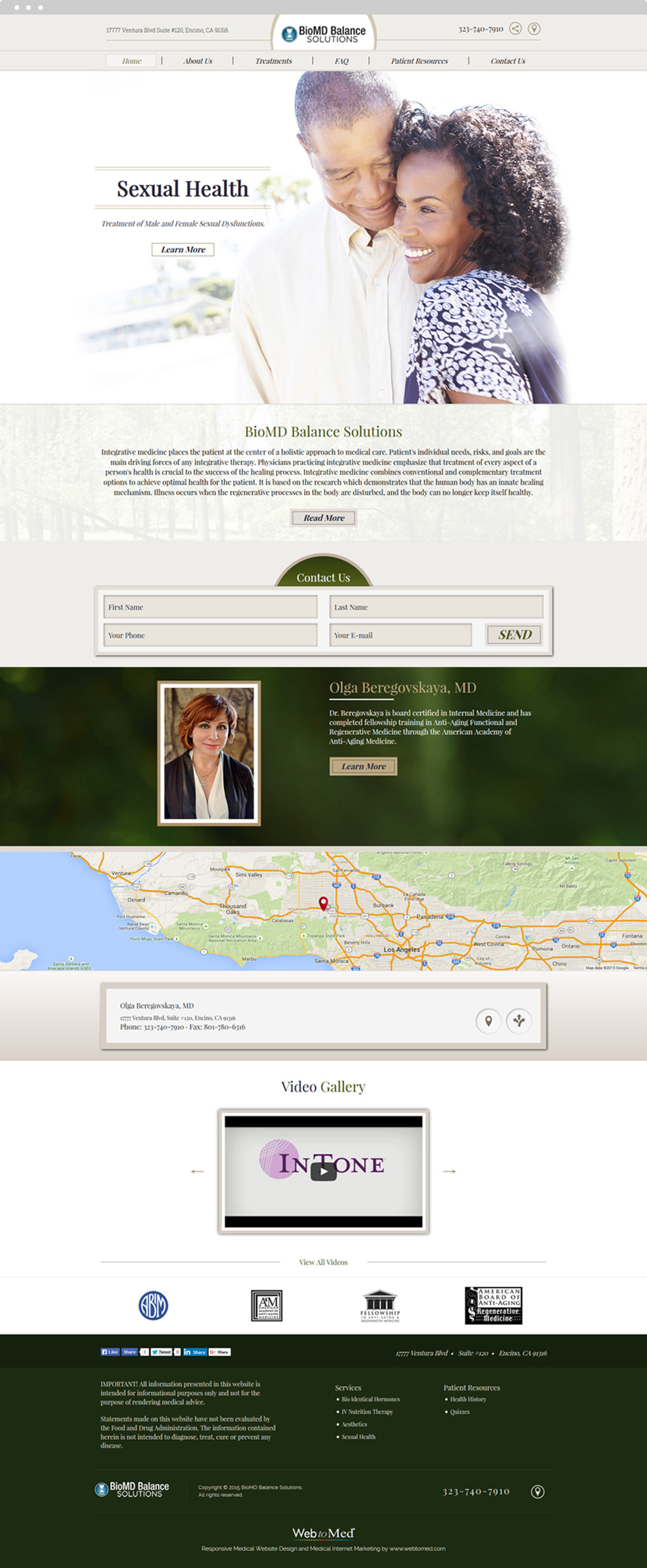 Internal Medicine Website Design - BioMD Balance Solutions - Homepage