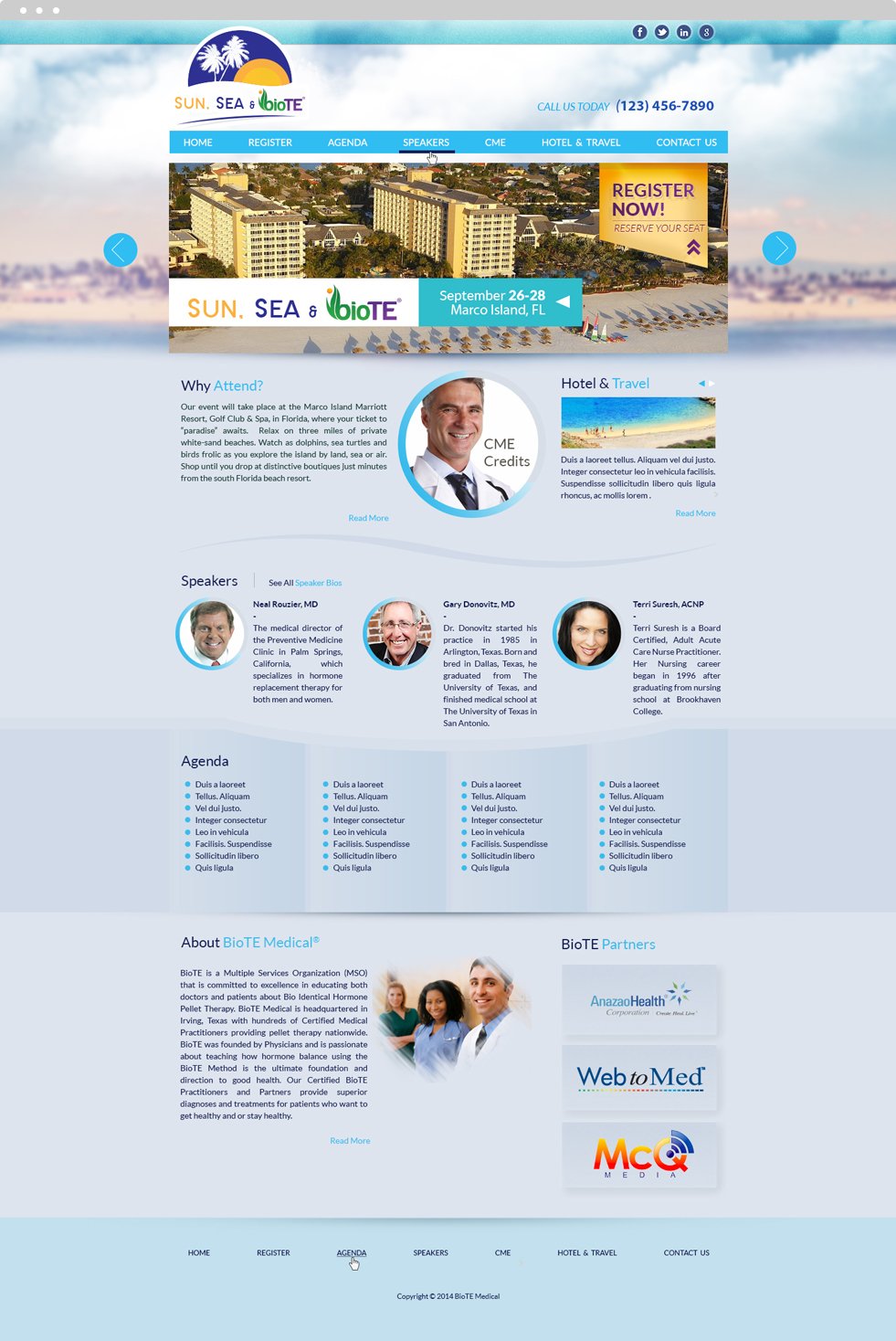Medical Conferences Website Design - BioTE<sup>®</sup> Medical - Homepage
