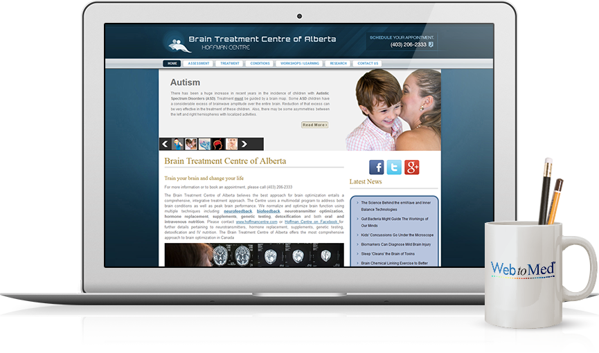 Top Psychiatry Website Design - Brain Treatment Centre of Alberta