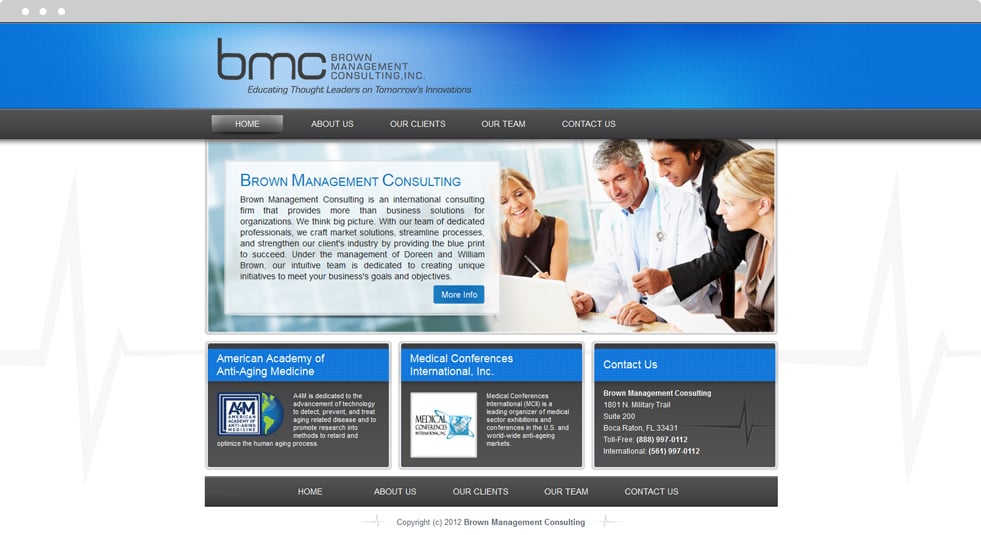 Medical Services Website Design - Brown Management Consulting, Inc. - Homepage