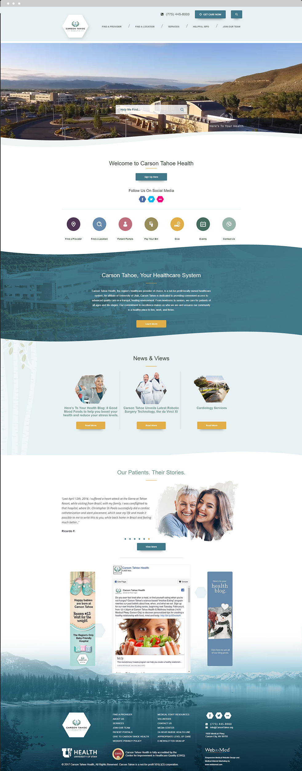 Hospitals Website Design - Carson Tahoe Health - Homepage
