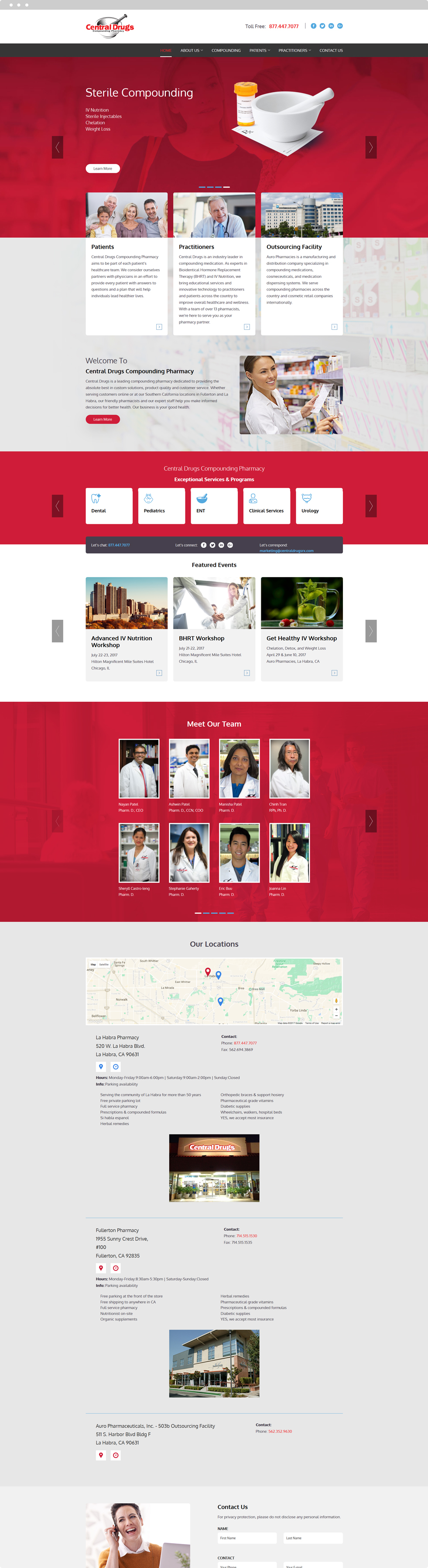 Pharmacies Website Design - Central Drugs Compounding Pharmacy - Homepage
