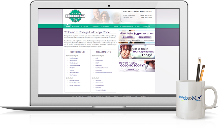 Top Surgery Website Design - Chicago Endoscopy Center