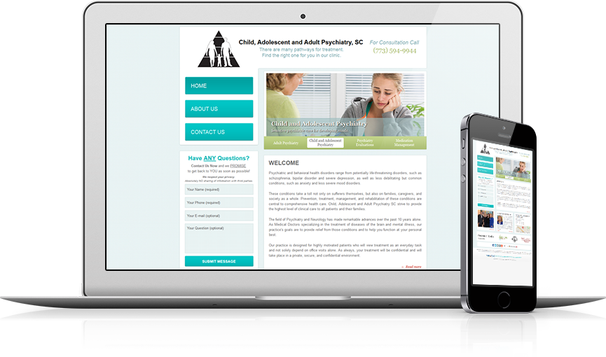 Top Psychiatry Website Design - Child, Adolescent and Adult Psychiatry, SC