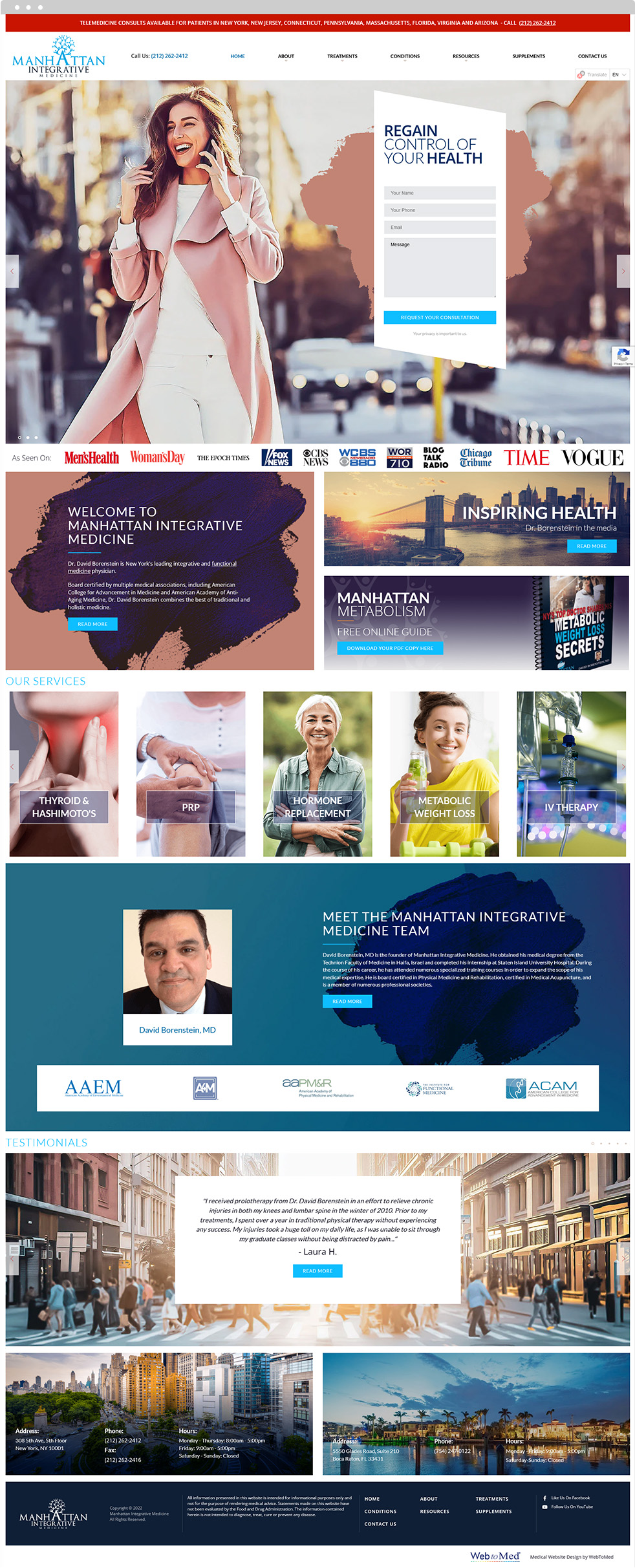 Integrative Medicine Website Design - Manhattan Integrative Medicine - Homepage