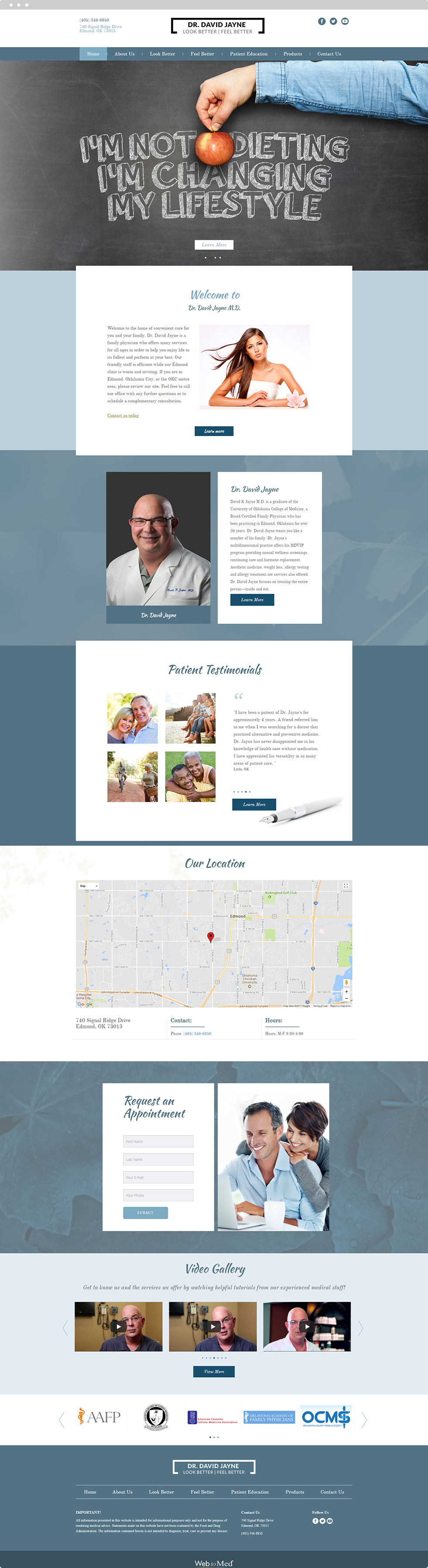 Family Medicine Website Design - Dr. David Jayne - Homepage