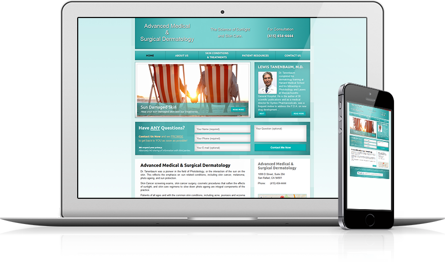 Top Dermatology Website Design - Advanced Medical & Surgical Dermatology