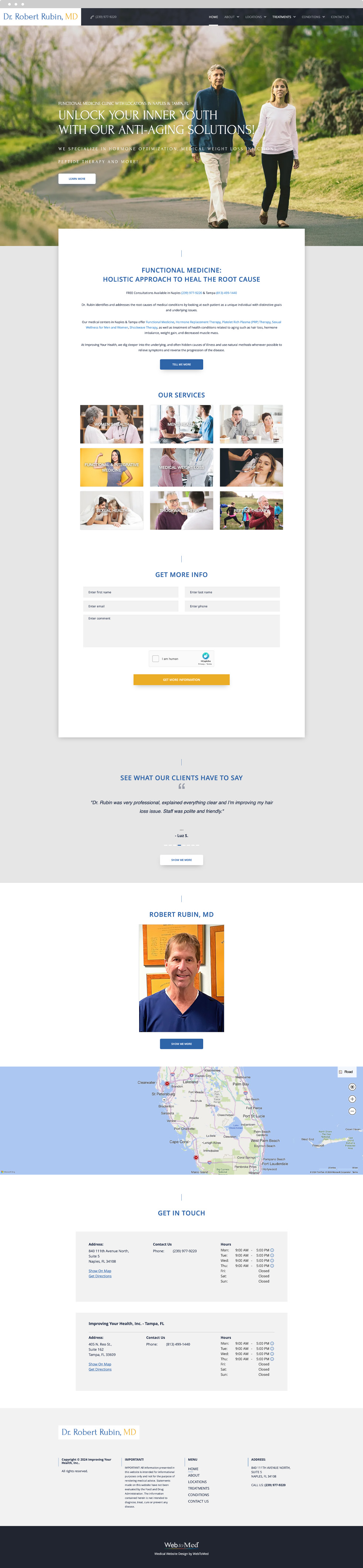 Orthopedic Website Design - Dr. Robert Rubin, MD - Homepage