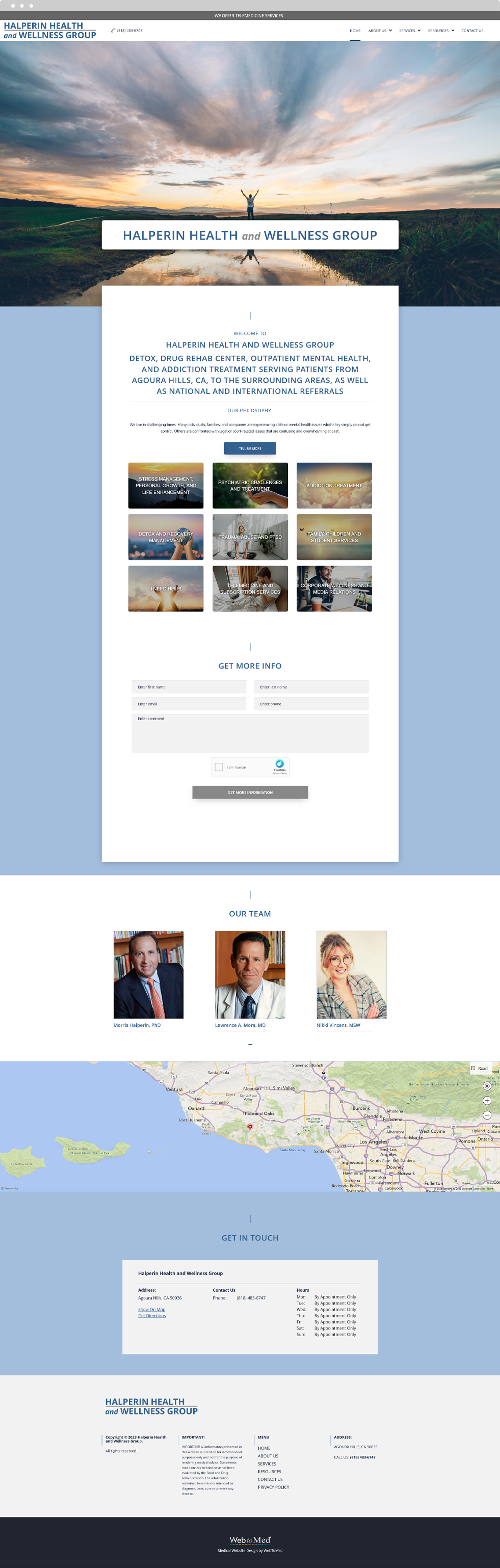 Addiction Medicine & Drug Rehab Website Design - Halperin Health and Wellness Group - Homepage