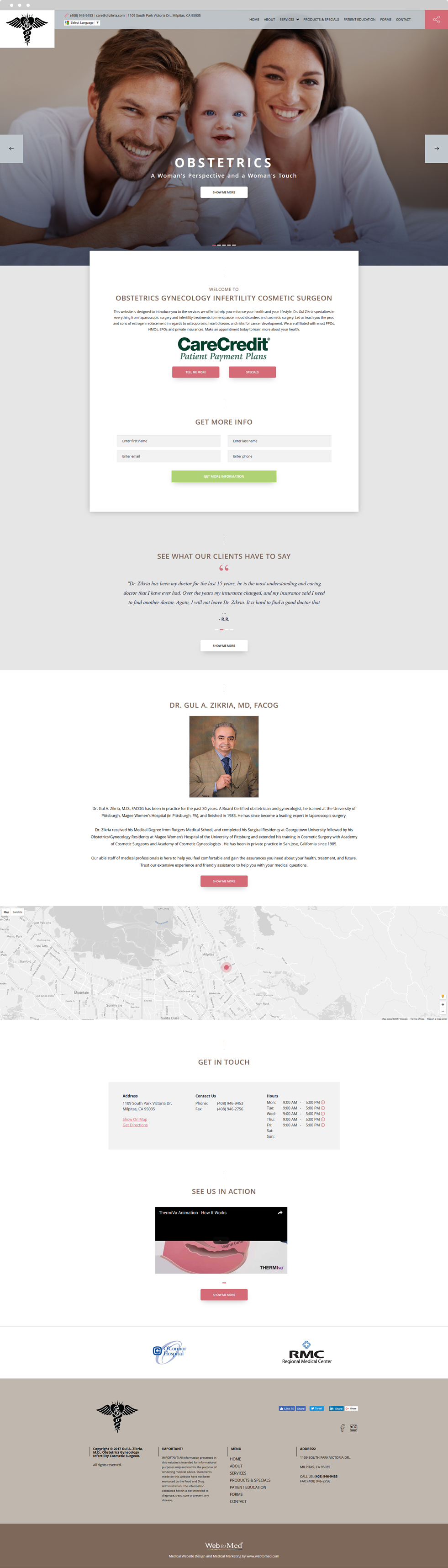 OBGYN Website Design - Dr. Zikria, M.D. - Homepage