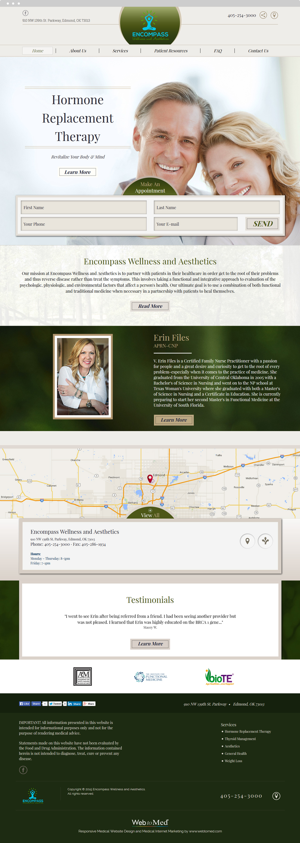 Integrative Medicine Website Design - Encompass Wellness and Aesthetics - Homepage