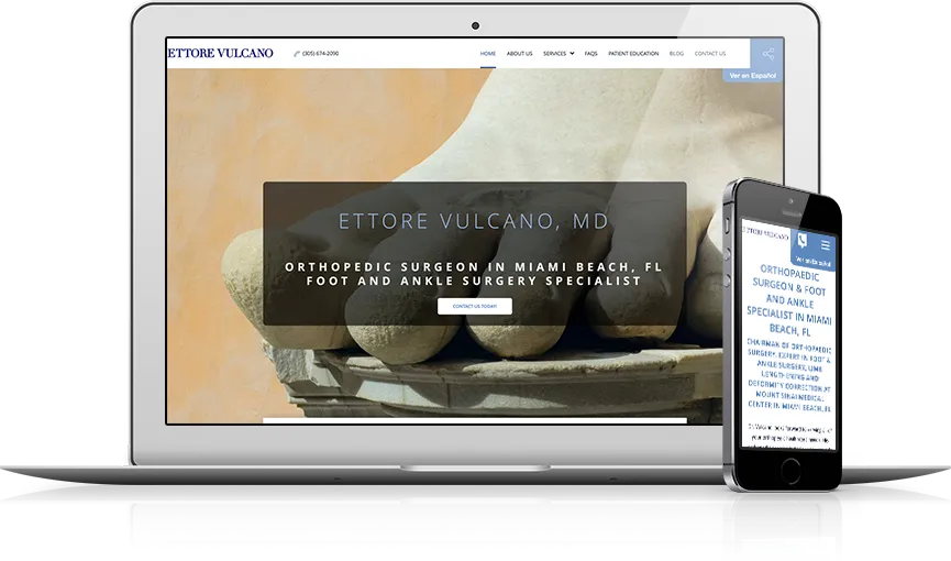 Top Orthopedic Website Design - Ettore Vulcano MD
