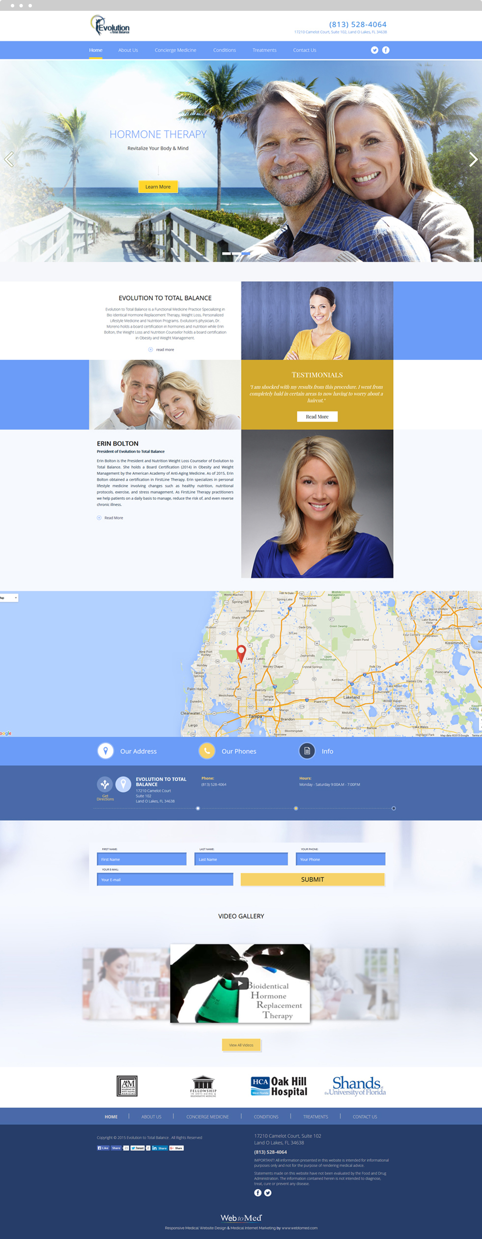 Weight Loss Website Design - Evolution to Total Balance - Homepage