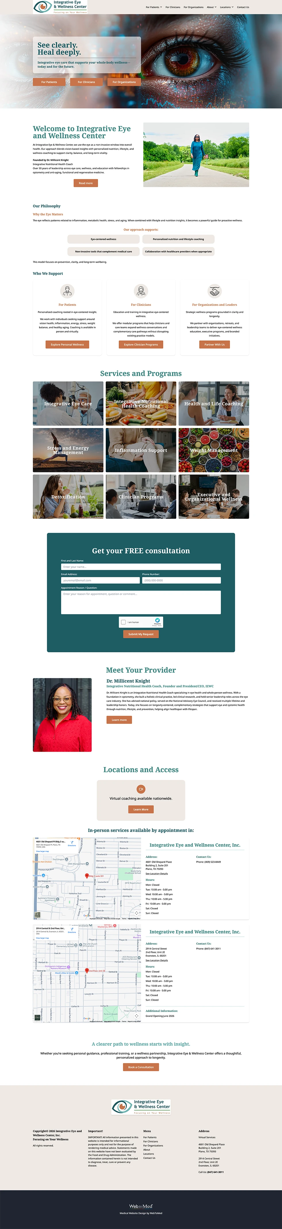 Integrative Medicine Website Design - Integrative Eye & Wellness Center - Homepage