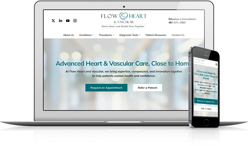 Top Cardiology Website Design - Flow Heart and Vascular